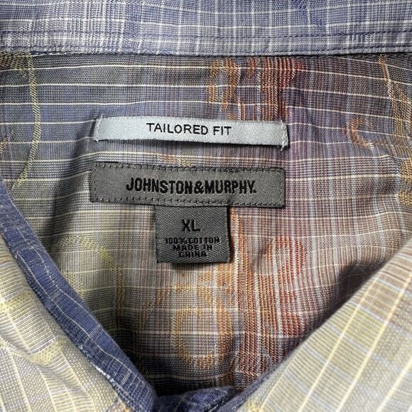Johnston & Murphy Tailored Fit Button Up Shirt Multicolor Men’s Size XL - Picture 2 of 7